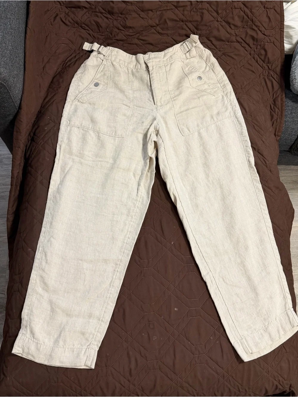 Athleta linen Lightweight Cream Pants